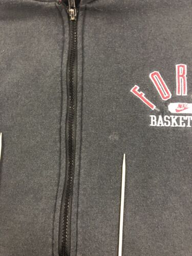 Vintage Nike Force Basketball Sweatshirt Hoodie XL 80s 90s Full Zip Embroidered