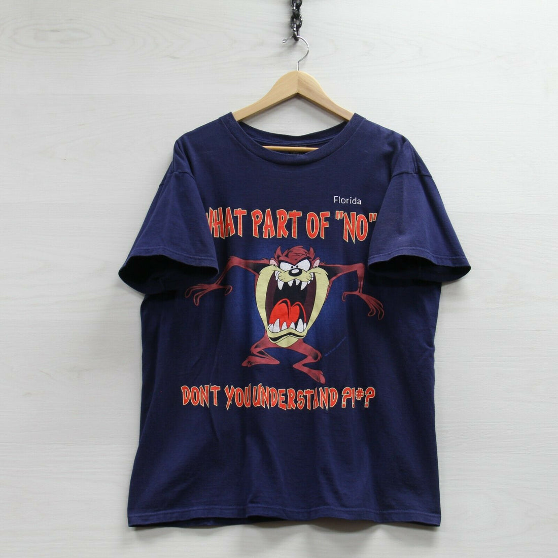 Vintage Taz What Part of No Don't You Understand Looney Tunes T-Shirt Large 90s