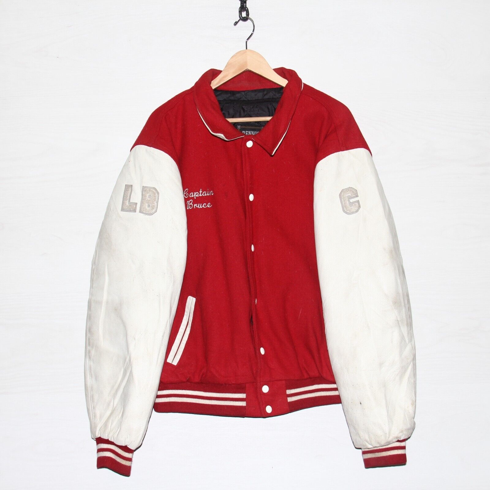 Red wool hot sale varsity jacket