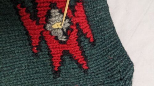 Vintage Woolrich Wool Knit Crewneck Sweater Size XL Canoe Aztec Green