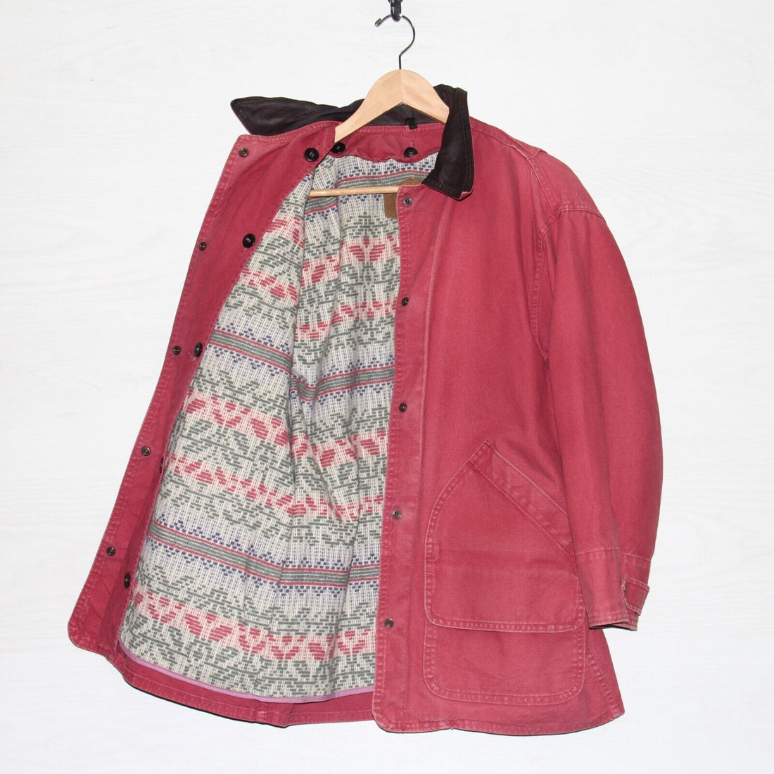 Vintage Woolrich Barn Work Coat Jacket Size Small Red 90s Made USA