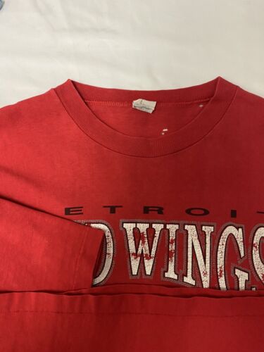 Vintage Detroit Red Wings T-Shirt Size Large Red 1993 90s NHL