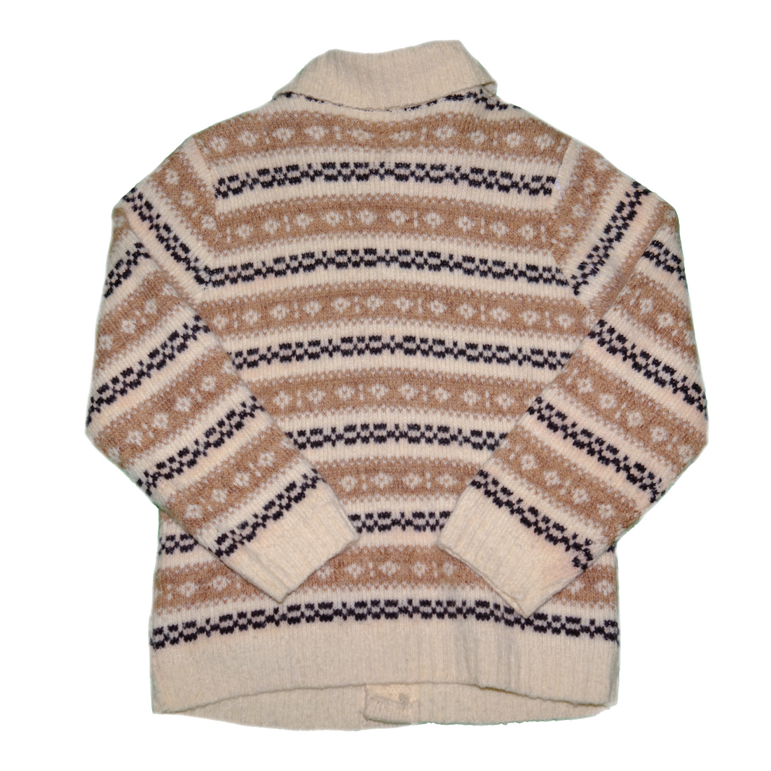 Vintage Tundra Wool Knit Cardigan Sweater Size Medium Fair Isle