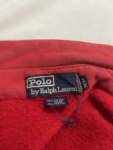 Vintage Polo Ralph Lauren Cross Flags Full Zip Sweatshirt Size Medium Red