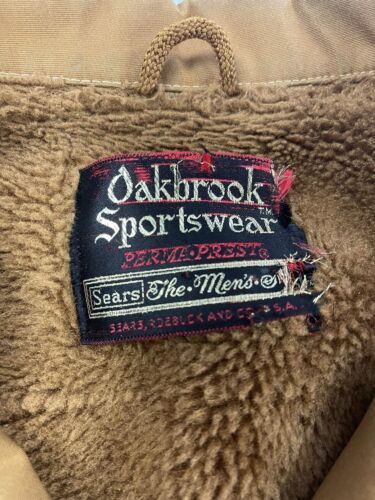 Vintage Oakbrook Sportswear Sears Men's Perma-Prest Jacket 44 Brown Sherpa  Line