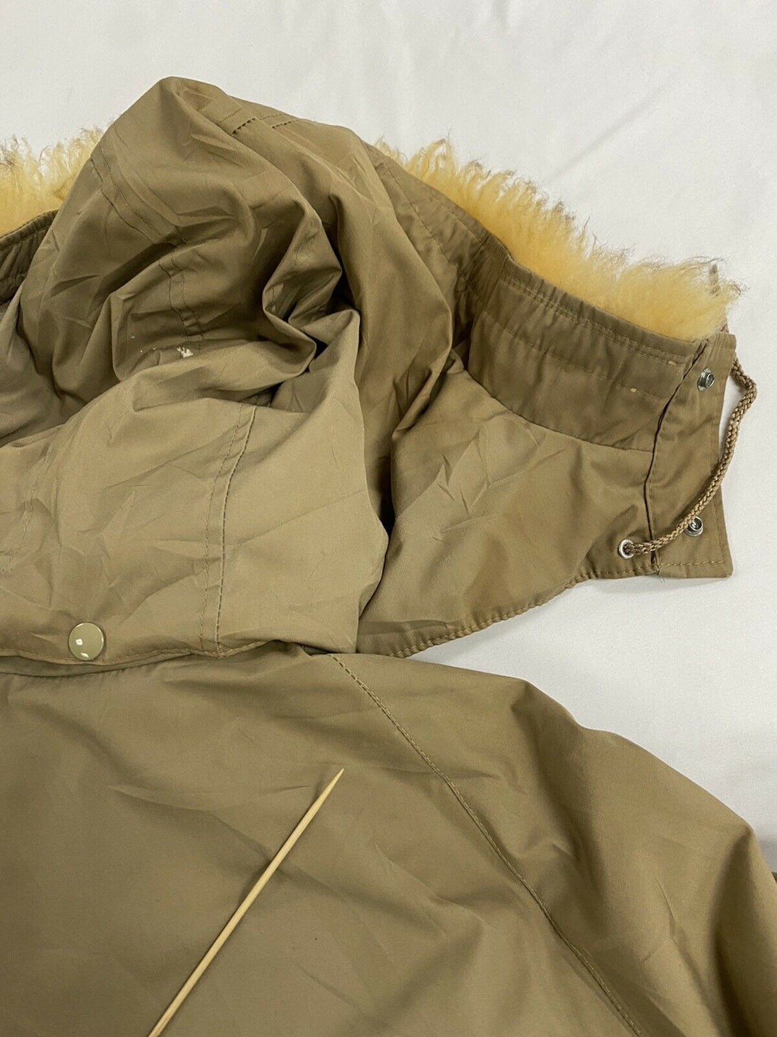 Vintage Sears Parka Puffer Jacket Size 40 Beige Tan Down Insulated Made Canada