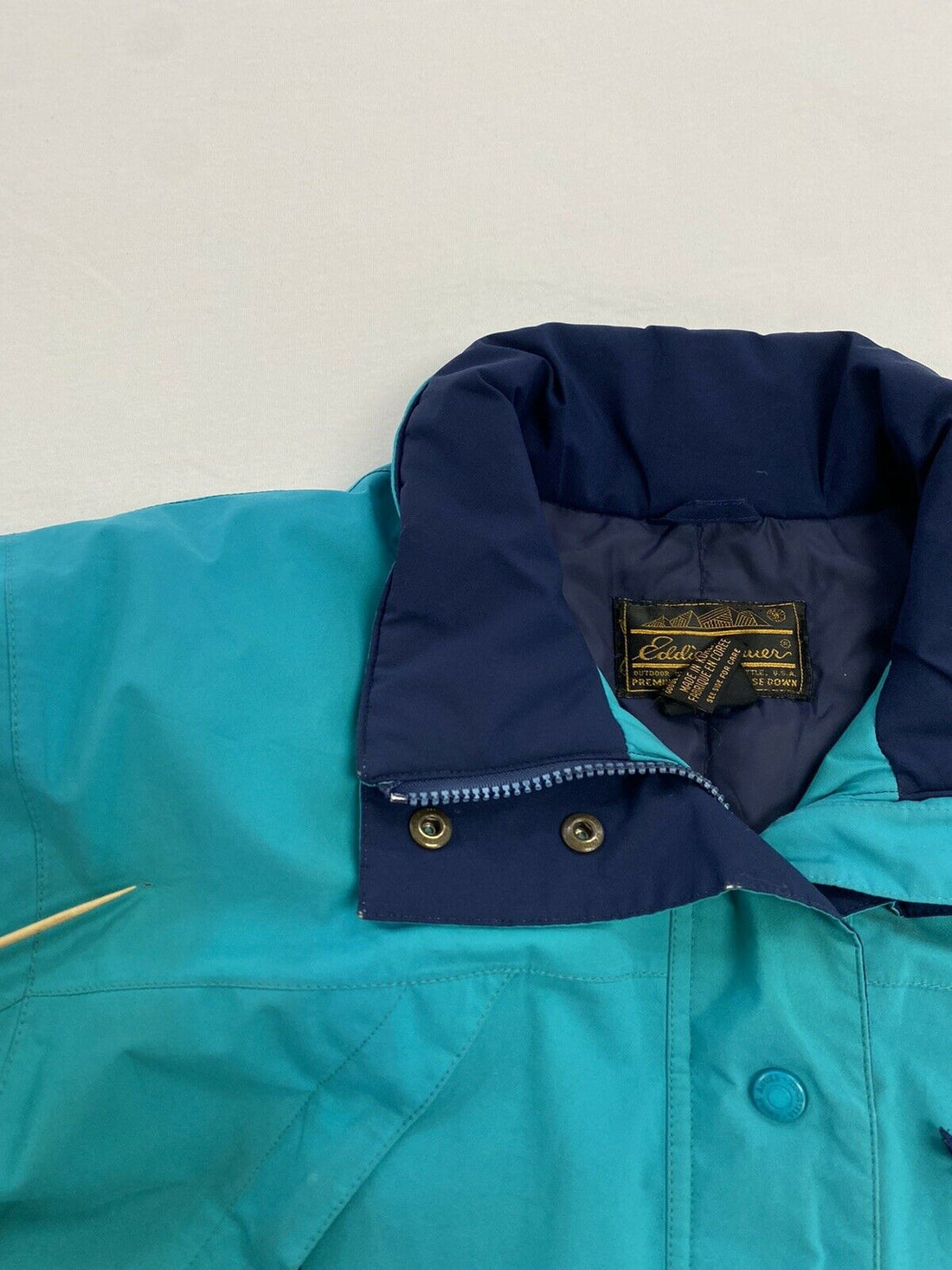 Vintage Eddie Bauer Gore-Tex Parka Puffer Jacket Size Small Green Teal