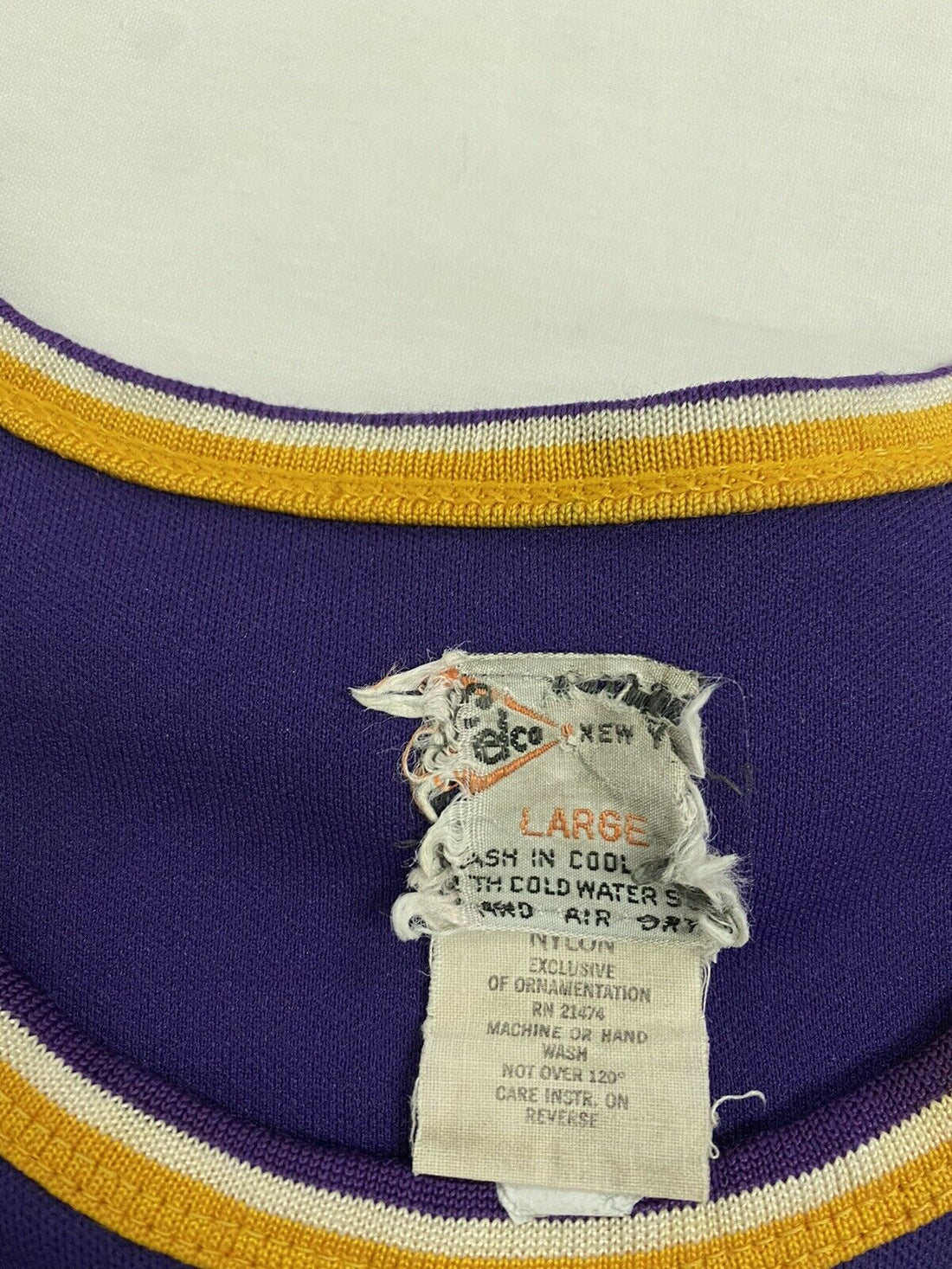 Vintage Kings Felco Durene Baseball Jersey Size Large Gold & Purple