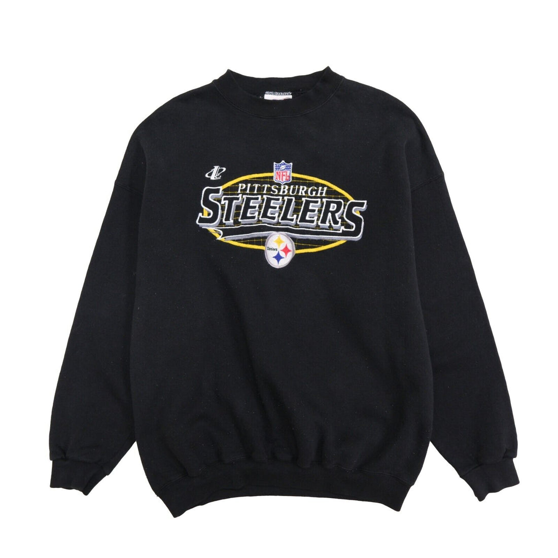 Vintage Pittsburgh Steelers Logo 7 Sweatshirt Crewneck Size 2XL Black –  Throwback Vault