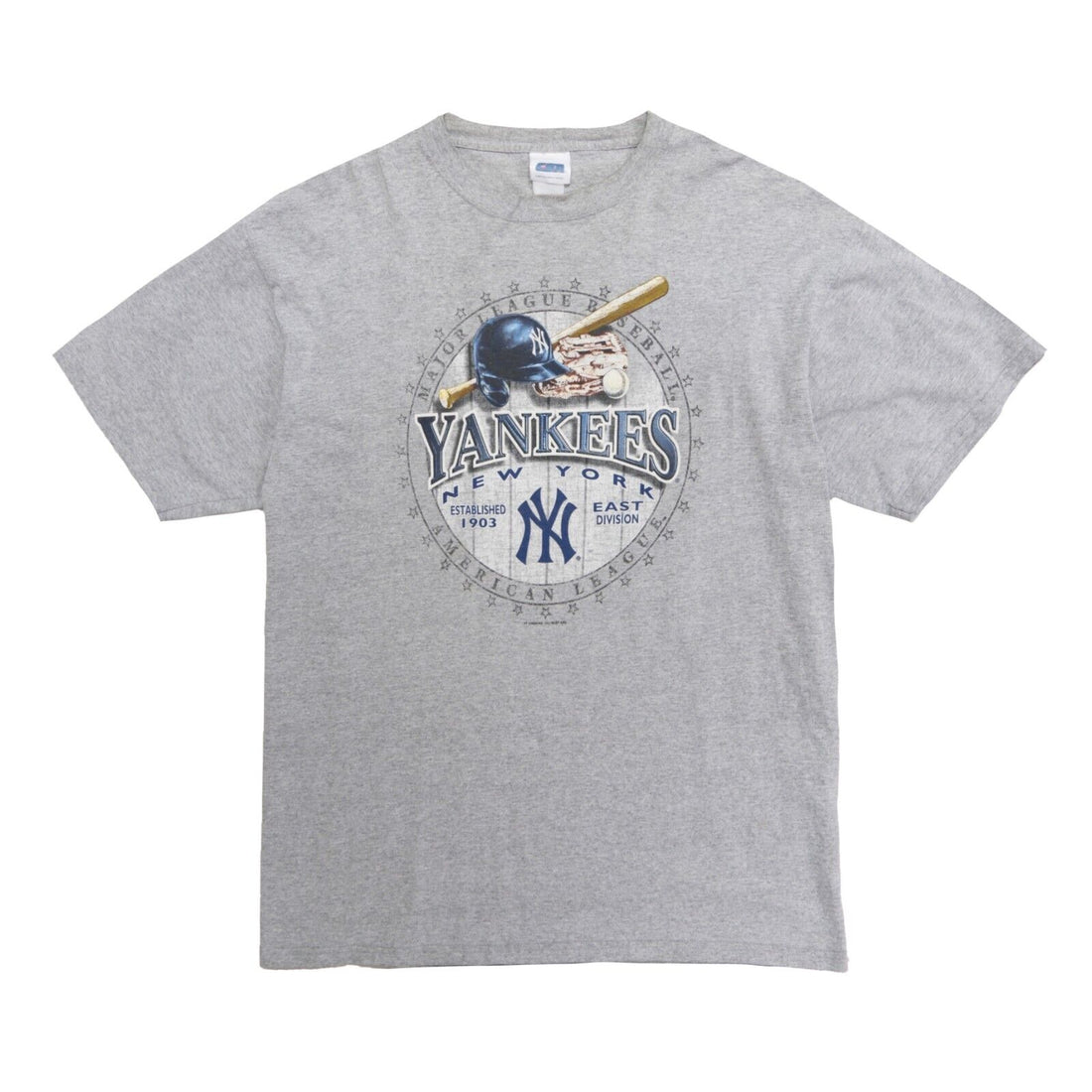 Vintage New York Yankees T-Shirt Size 2XL Gray 2005 MLB