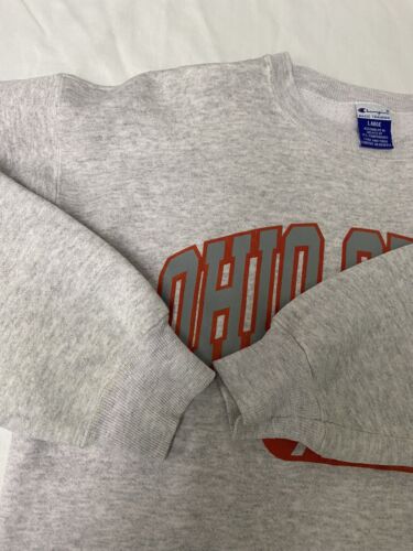 Vintage Ohio State Buckeyes Champion Sweatshirt Crewneck Size Large Gray NCAA