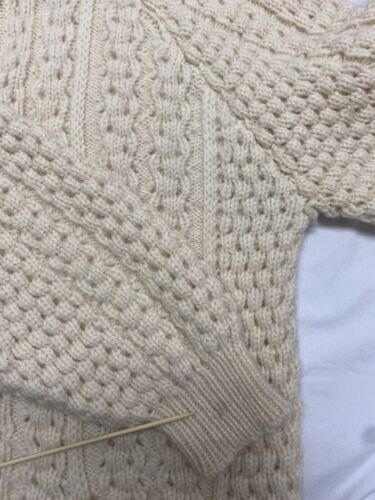 Vintage Clady Kit Donezal HandCraft Wool Cardigan Sweater Size 40 White