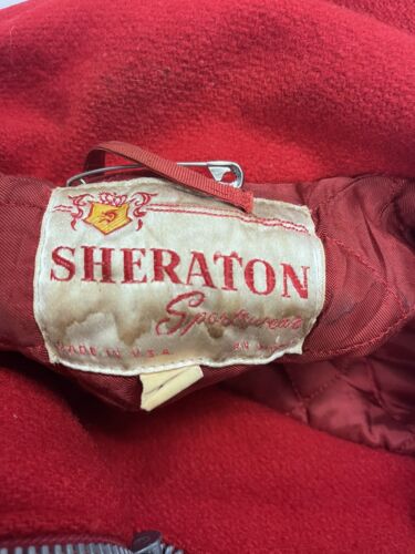 Vintage Sheraton Sportswear Red Wool Hunting Jacket Size 40 Made USA