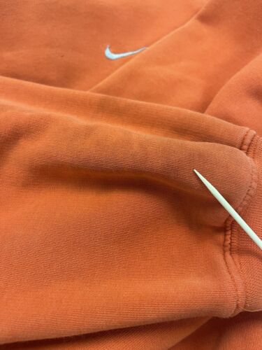 Vintage Nike Sweatshirt Hoodie Size Medium Orange Embroidered Swoosh