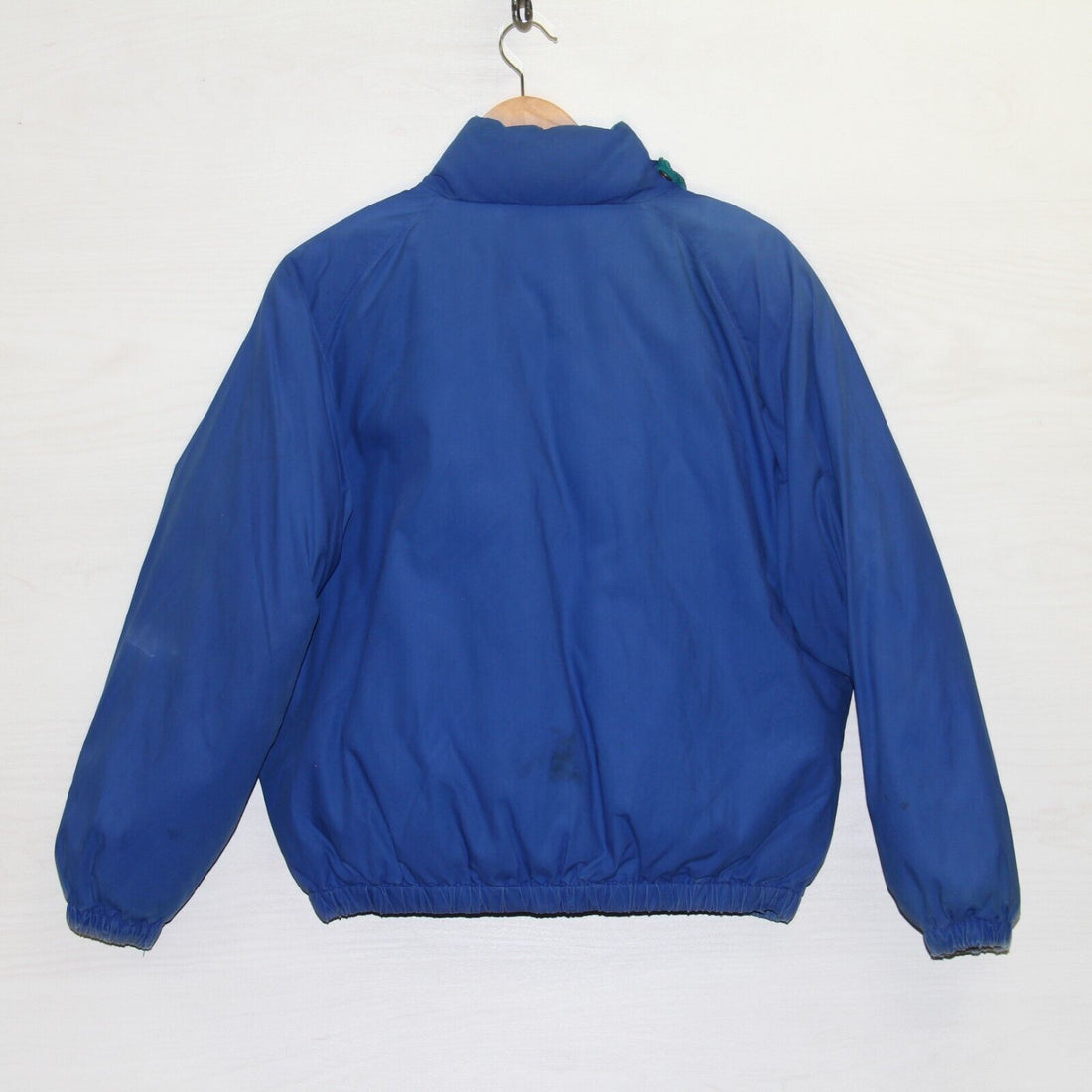 Vintage Eddie Bauer Bomber Jacket Size Large Blue Down Insulated
