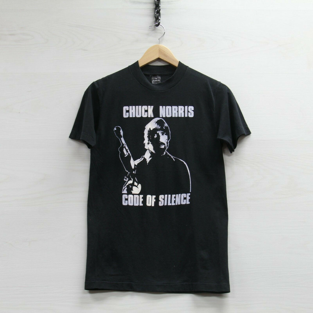 Chuck Norris Code of Silence T-Shirt Medium 80s Movie Promo Single Stitch VTG