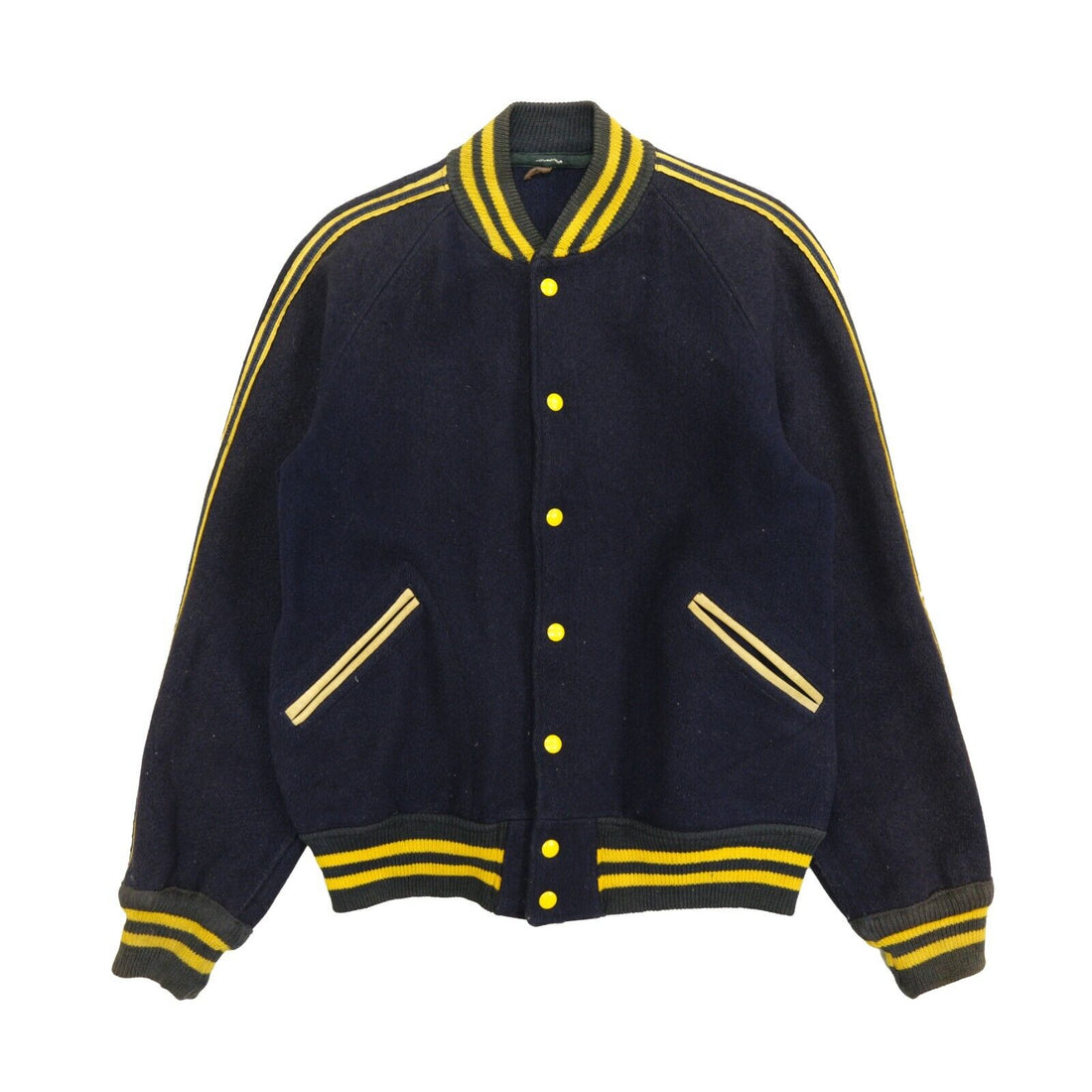 Vintage Butwin Wool Varsity Jacket Size Medium Blue Yellow
