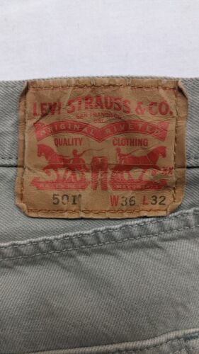 Vintage Levi Strauss & Co 501 XX Denim Jeans Size 36 X 32 Pistachio Button Fly