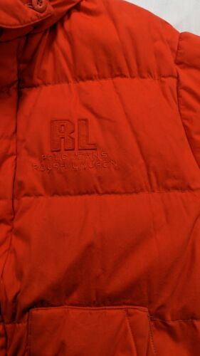 Vintage Polo Jeans Ralph Lauren Puffer Jacket Size XL Orange Down Insulated