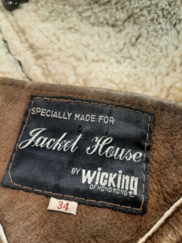 Vintage Jacket House Leather Coat Jacket Size 34 Brown Sherpa Lined