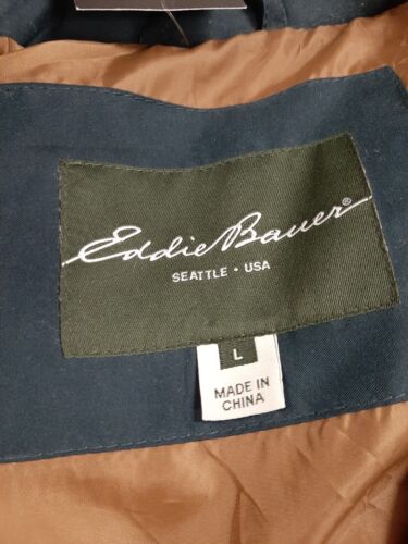 Eddie Bauer Puffer Jacket Size Large Green Down Insulated