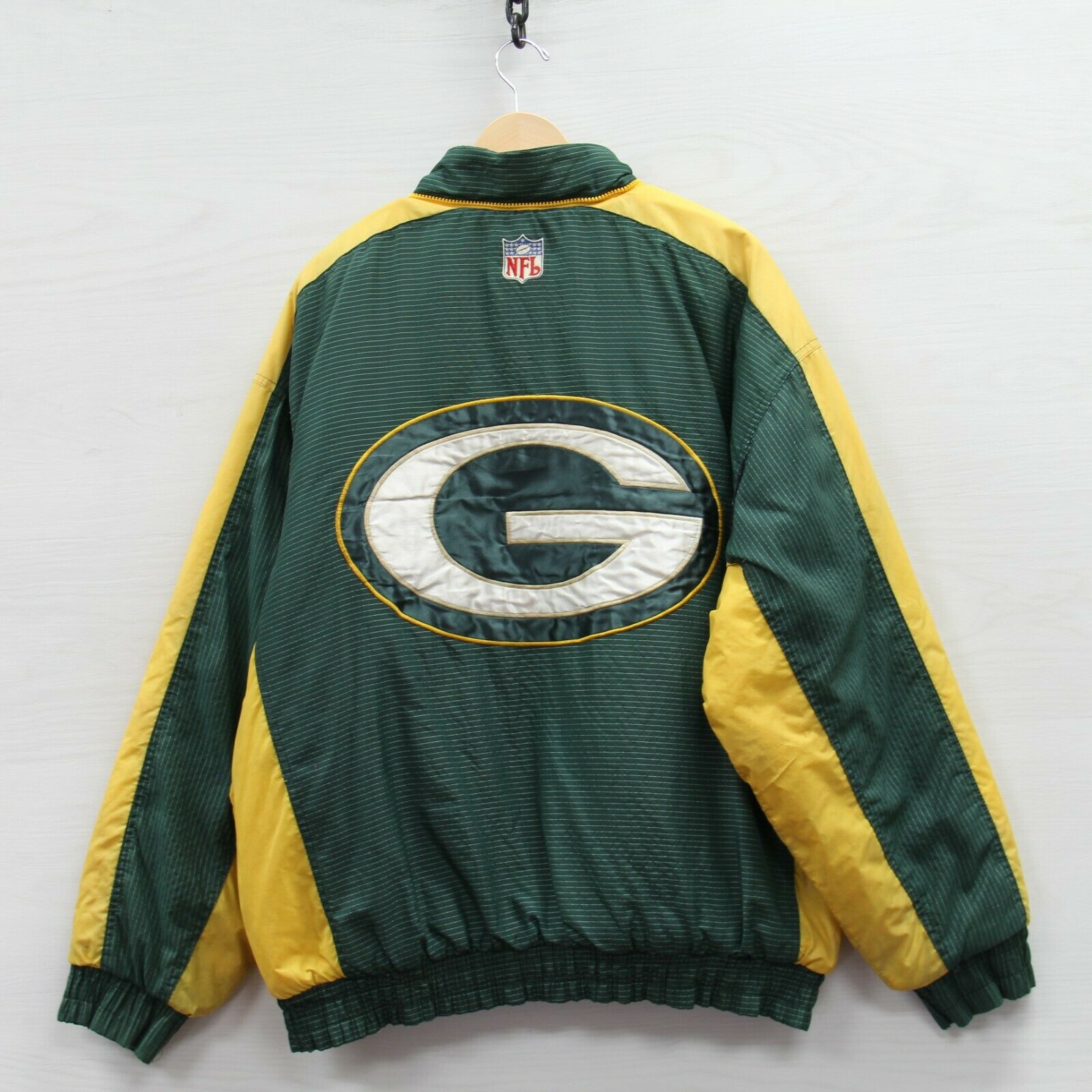 VTG Green Bay Packers Logo Athletic Puffer Jacket 2XL 90s NFL Full