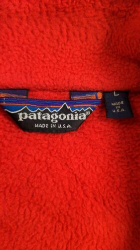 Vintage Patagonia Pullover Fleece Jacket Size Large Red Made USA