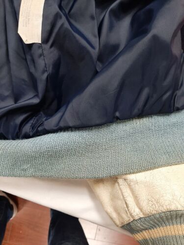 Vintage Butwin Leather Wool Varsity Bomber Jacket Size Medium Blue 50s 60s