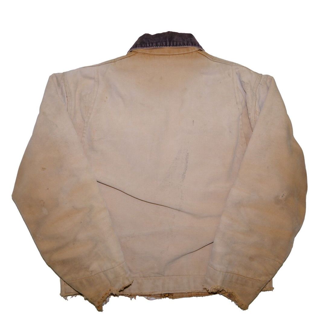 Vintage Carhartt Canvas Detroit Work Jacket Size Large Tan Blanket Lined