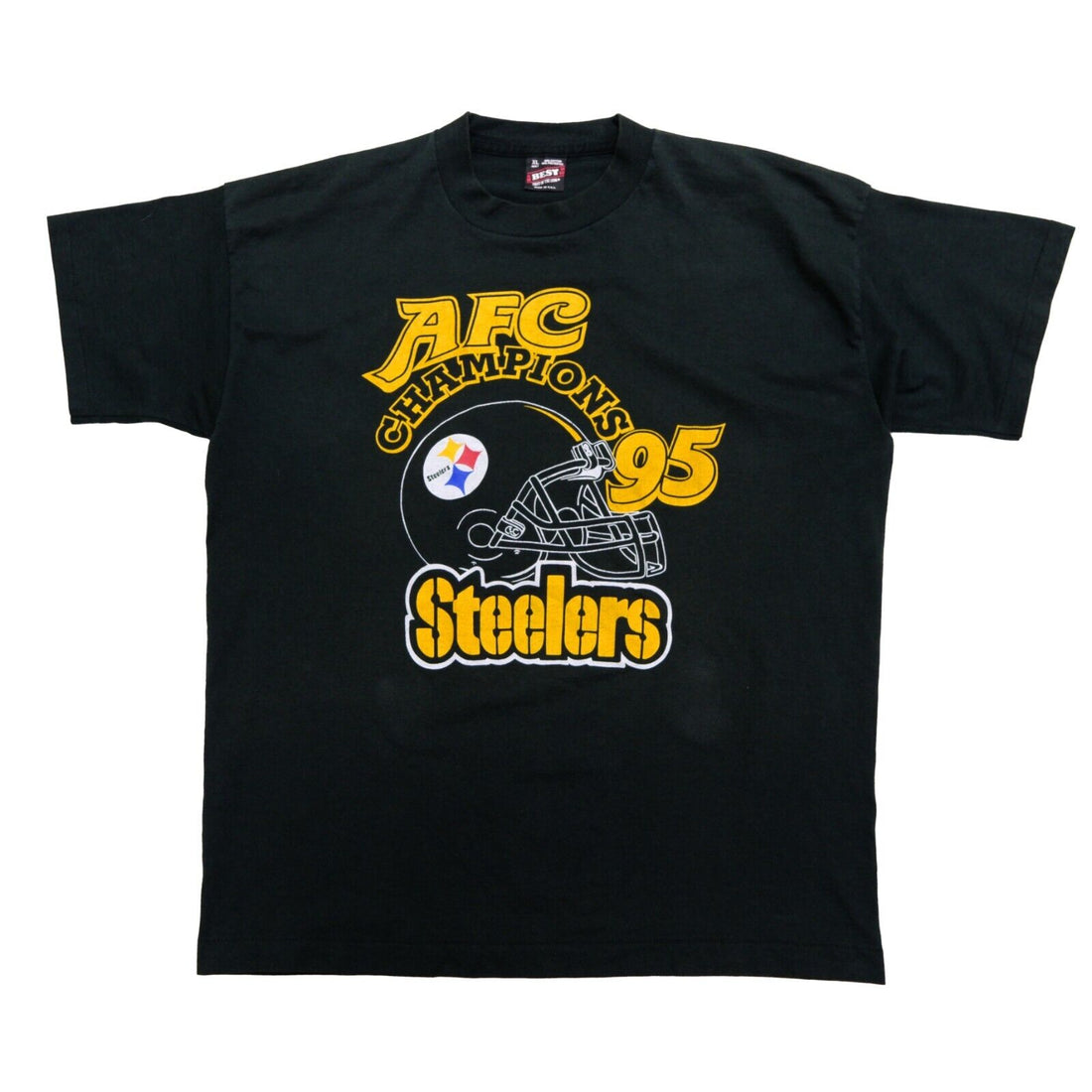 Vintage Pittsburg Steelers AFC Champions 1995 T-Shirt Size XL Made USA NFL 90s