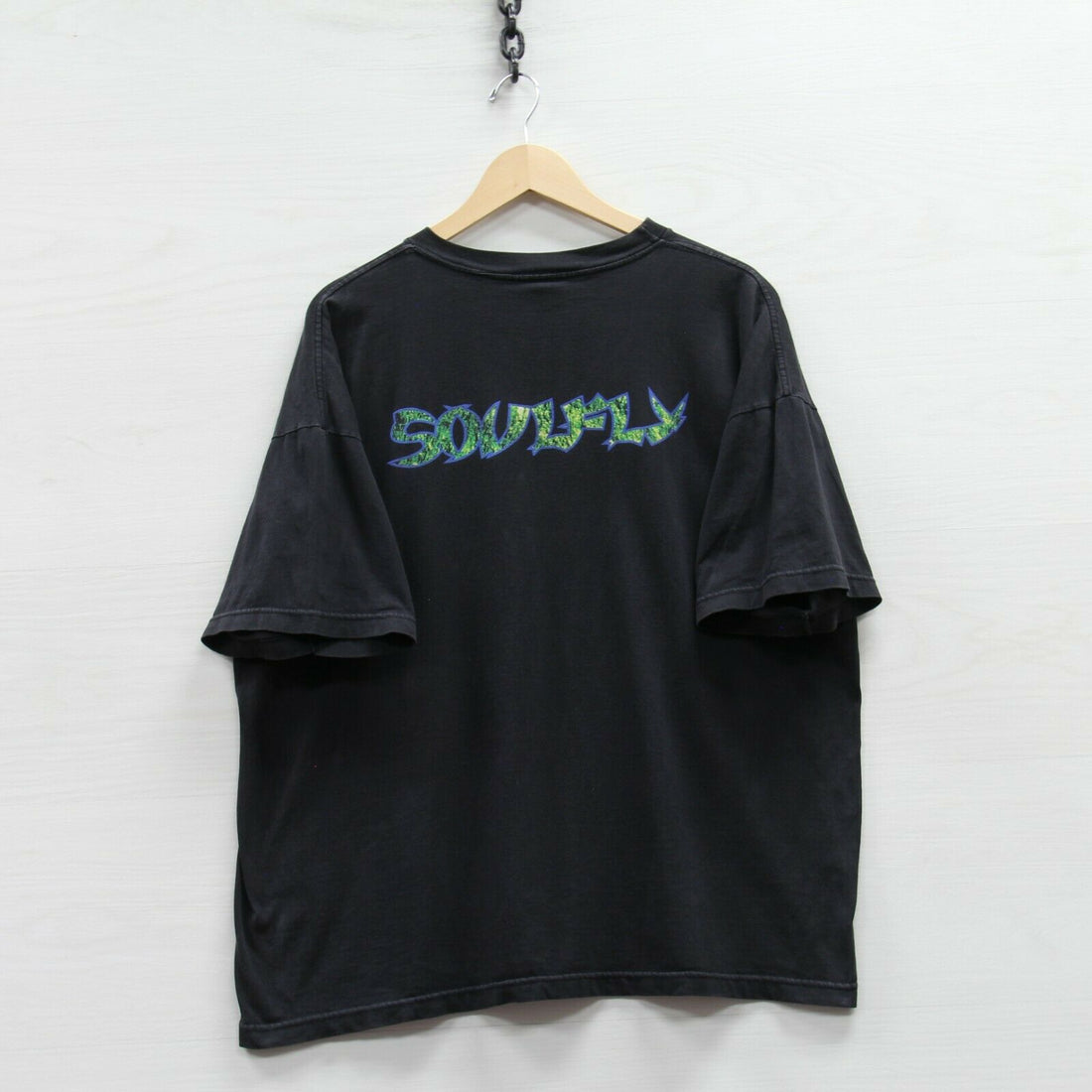 Vintage 1998 Soulfly Album Blue Grape T-Shirt XL 90s Heavy Metal Rock Band Tee