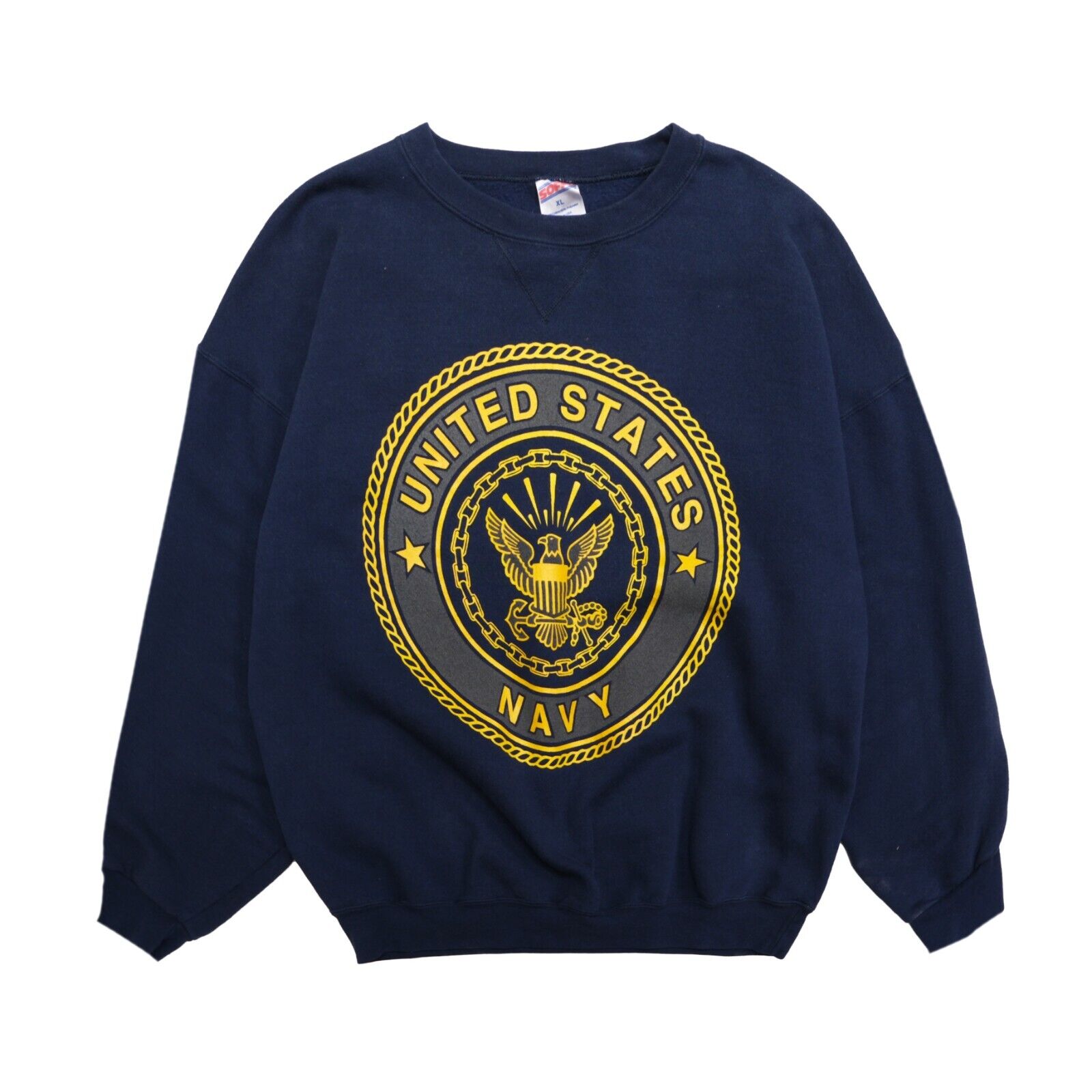 Vintage United States Navy Crest Sweatshirt Crewneck Size XL Blue