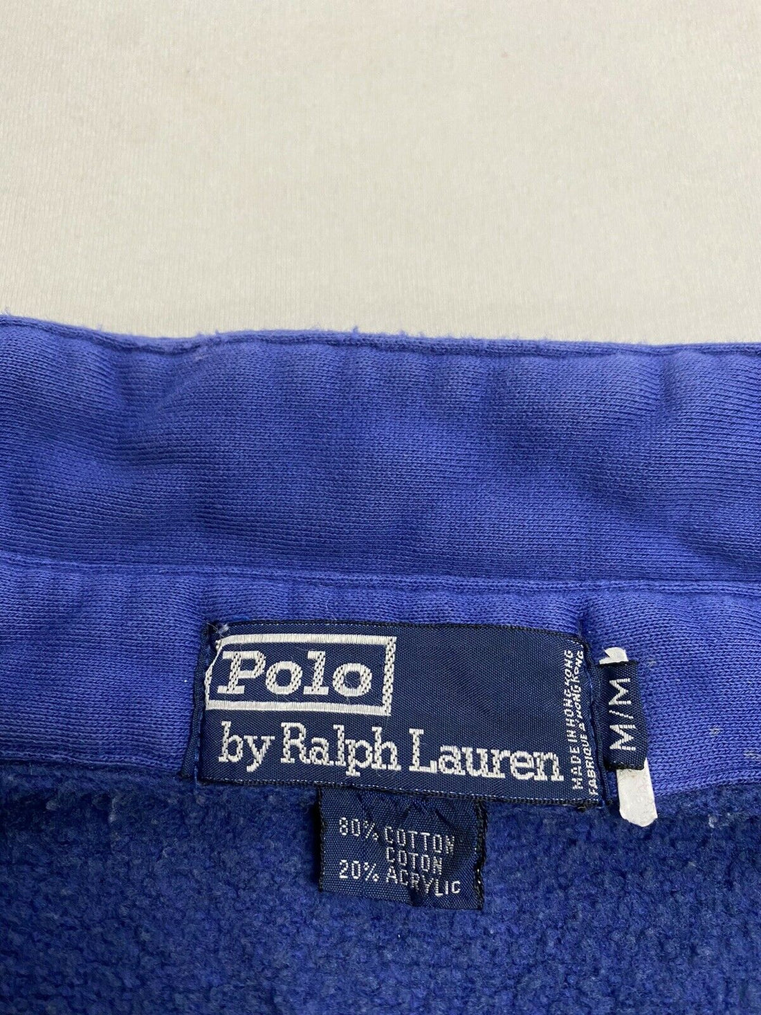 Vintage Polo Ralph Lauren Cross Flags Harrington Jacket Size Medium Blue 90s
