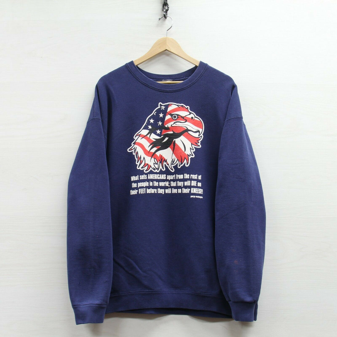 Vintage American Eagle George Washington Sweatshirt Crewneck Size 2XL –  Throwback Vault