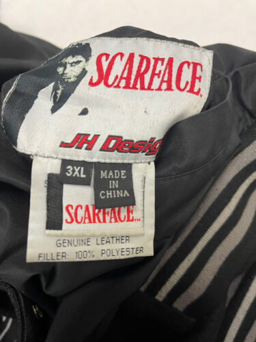 Vintage Scarface Jeff Hamilton Leather Wool Varsity Jacket 3XL Movie  Reversible