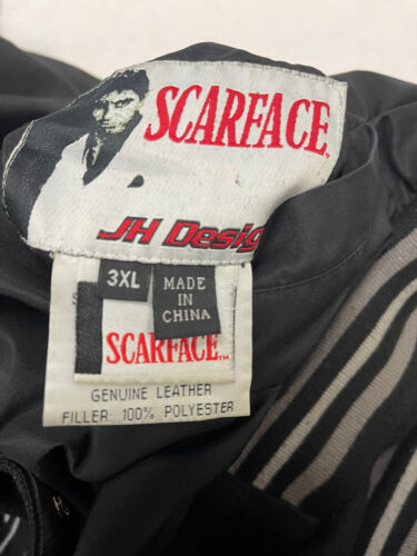 Vintage Scarface Jeff Hamilton Leather Wool Varsity Jacket 3XL Movie Reversible