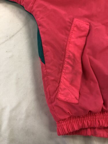 Vintage Nike Aqua Gear Bomber Jacket Size Large Pink 90s Fleece Lined