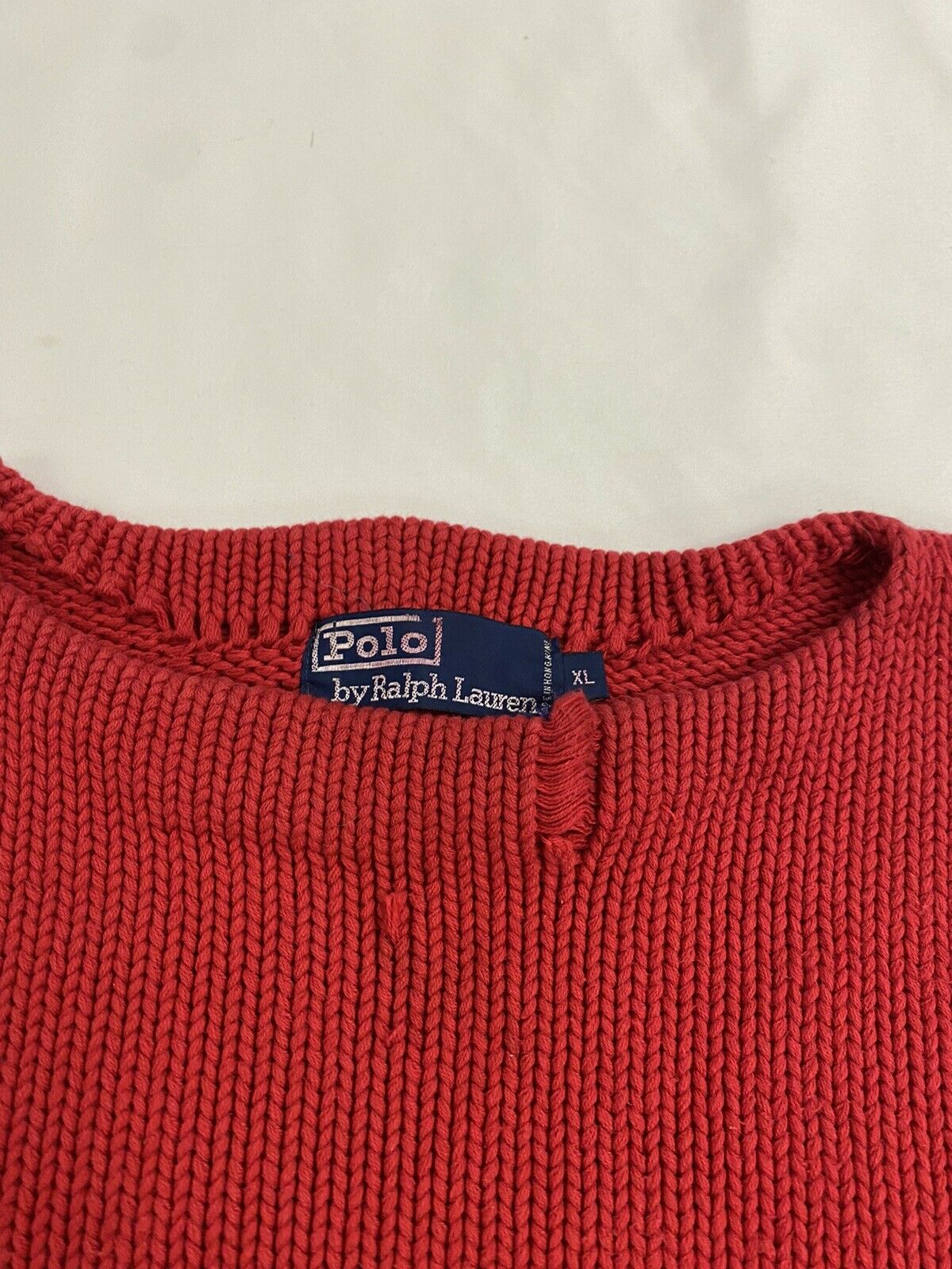 Vintage Polo Ralph Lauren Knit Crewneck Sweater Size XL Red