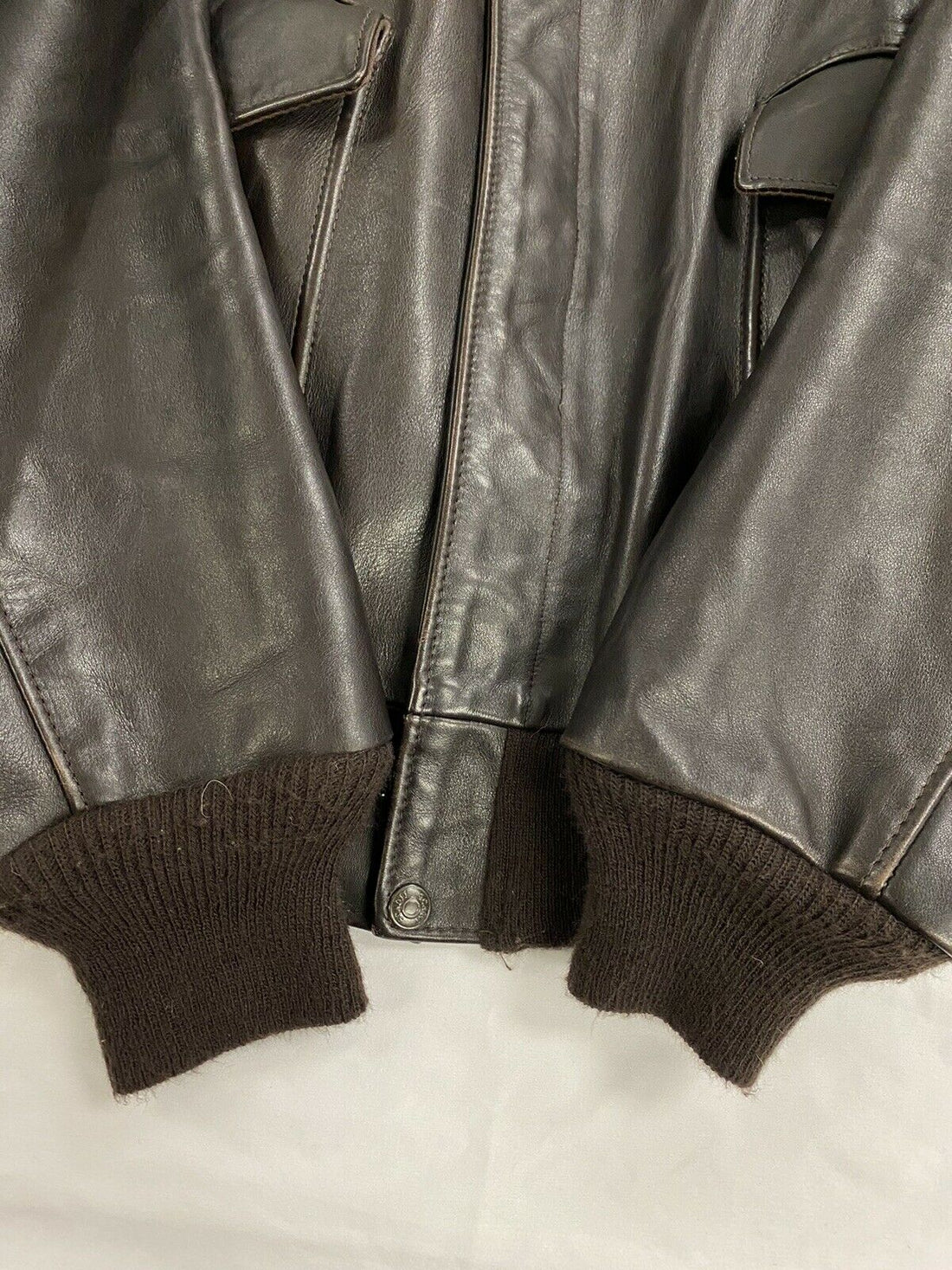 Vintage Schott 184 Leather Flight Bomber Jacket Size 46 Brown Made USA