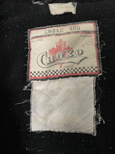 Vintage Choko Racing 400 Bomber Jacket Size XL Black Insulated Snowmobile