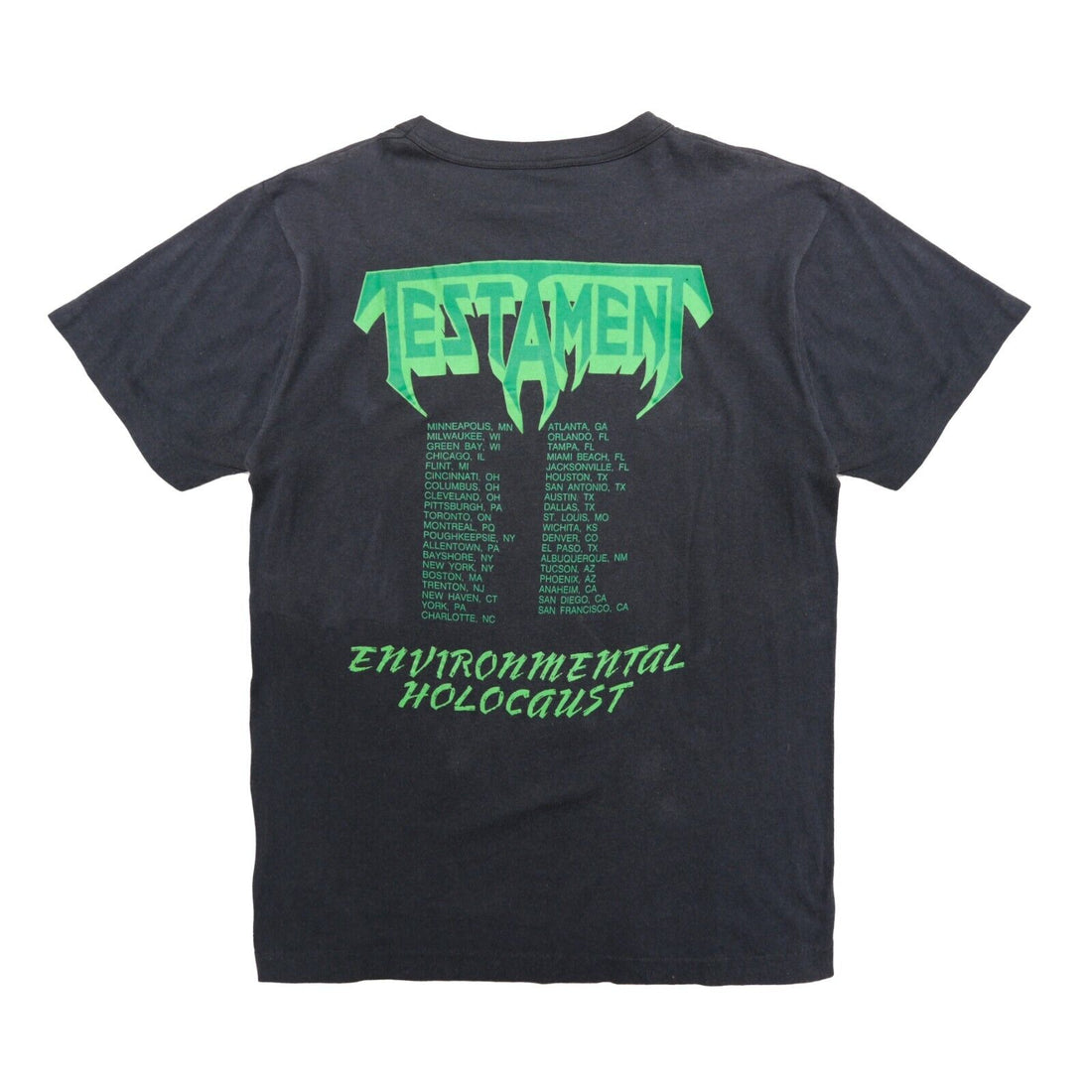 Vintage Testament Greenhouse Effect Enivironmental Holocaust T-Shirt XL Band Tee