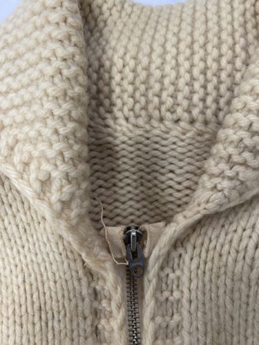 Vintage Duck Wool Knit Cowichan Size Small Beige Lighting Zap 80s