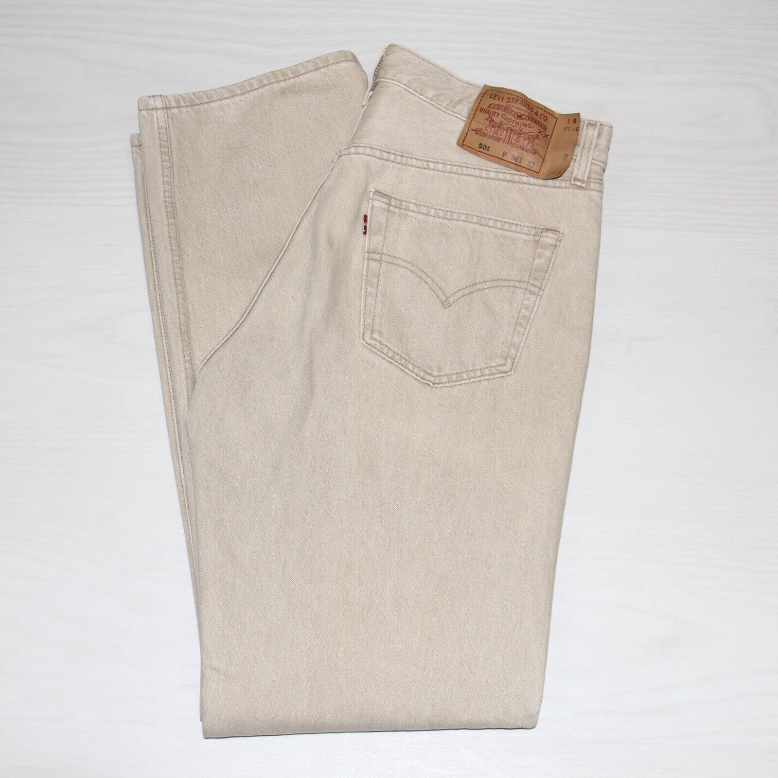 Vintage Levi Strauss & Co 501 XX Denim Jeans Sz 36 X 32 Tan 5010641 Made  Canada