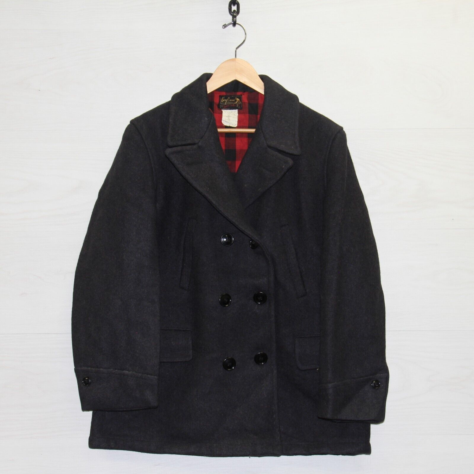 Plaid clearance pea coat