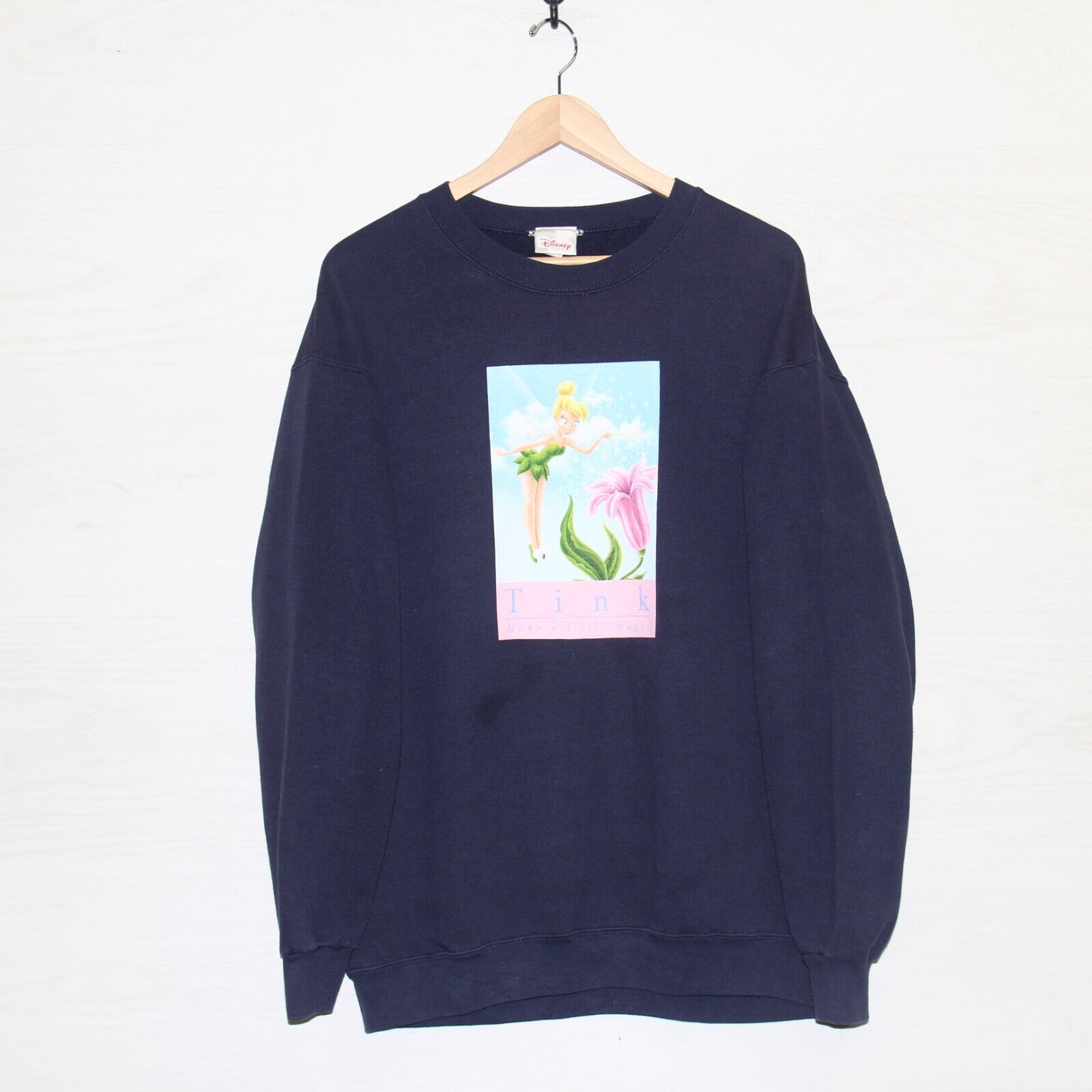 Vintage Peter Pan Tinker Bell Disney Sweatshirt Crewneck Size