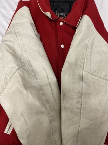 Bloomfield Bengals Football Leather Wool Varsity Jacket Size XL Red