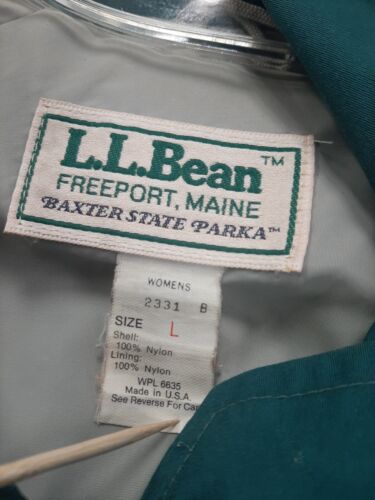 Vintage LL Bean Baxter State Parka Windbreaker Light Jacket Size Large Teal