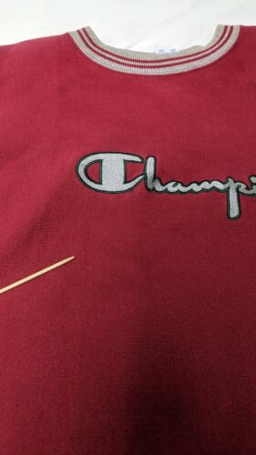 Vintage Champion Reverse Weave Sweatshirt Crewneck Size 2XL Red Spell Out 90s