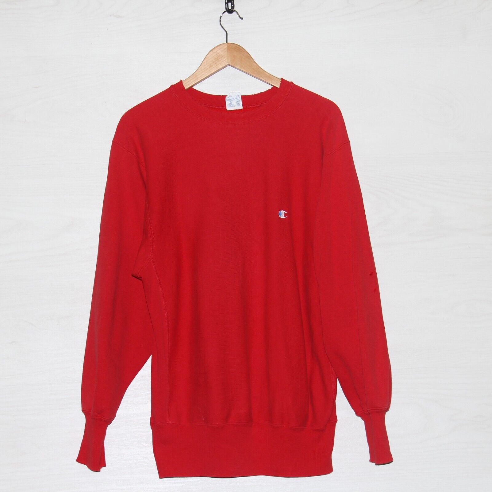 Vintage Champion Reverse Weave Sweatshirt Size Large Made USA Red 90s