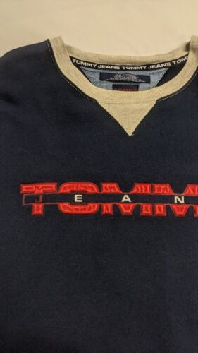 Vintage Tommy Hilfiger Jeans Sweatshirt Crewneck Size XL Blue 1999 90s